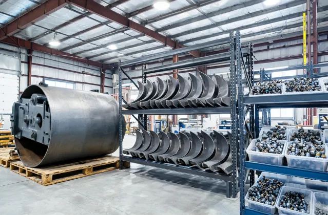 Regional parts hub staging roller drums